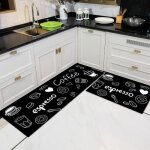 - lot de 2 pack tapis de cuisine en cuir pvc tapis antid�rapants avec bandes imperm�ables - - 40 * 60cm ...