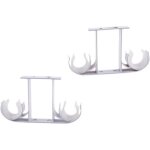 2 paire double support de tringle à rideau au plafond en alliage pour maison hôtel - blanc 2 paire double support de tringle à rideau au plafond en alliage pour maison hôtel - blanc