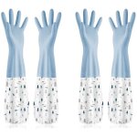 2 paires de gants de vaisselle rsistants lhuile gants de nettoyage manches longues anti - chute pzcc