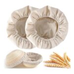 2 paniers � pain doubl�s en tissu de lin pour une fermentation parfaite paniers ronds en rotin avec couverture ...