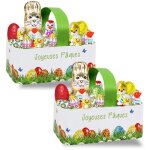 2 petits paniers garnis de 30 chocolats de p�ques: kinder schokobons moulages et ?ufs parfait pour offrir ...