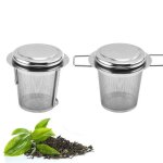 2 pc infuseurs à thé inox 304 filtre à trou fin poignées pliables couvercle réutilisable universel pour ... 2 pc infuseurs à thé inox 304 filtre à trou fin poignées pliables couvercle réutilisable universel pour ...