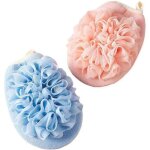 2 pc rose et bleu eponge salle de baineponge doucheboules de baingant exfoliant douxfleur de bainfleur ...