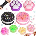 2 pcs biscuit stress relief toy et 6 x squishy patte de chat jouetsqueezie squishy jouets anti stress ...