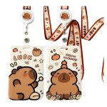 2 pcs capybara porte badge capybara cordon tour de cou avec porte - cartes capybara lanyard strap neck ...