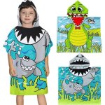 2 pcs enfants serviettes de plage � capuche enfants gar�ons serviette de bain poncho �pais serviette ...