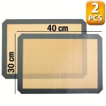 2 pcs feuille de cuisson en silicone 40x30 cm rutilisable tapis de cuisson anti - adhsif pour ptisserie ...