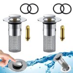 2 pcs filtre evier cuisine bouchon evier cuisine pour bonde pop - up de 34 � 40 mm avec filtre cheveux ...
