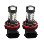 2 pcs h11 h8 led ampoules antibrouillard 12v - 24v 80w voiture haute puissance lumineux led brouillard ...
