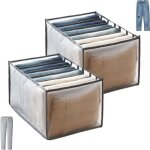 2 pcs jeans organisateur bote de rangement de tiroir armoire pliable en maille pour rangement  tiroirs ...