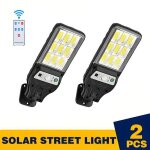 2 pcs lampe solaire exterieurlumiere led avec d�tecteur de mouvement avec 3 modes puissant lampadaires ...