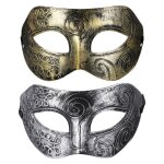 2 pcs de luxe masculine hommes masques r�tro mascarade masque demi visage d�coration pour balle de mascarade ...