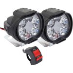 2 pcs phares moto led additionnels 12v anti brouillard avec interrupteur pour moto truck et scooter
