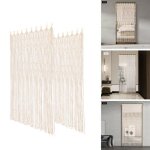 2 pcs rideaux de porte tiss�s en fil coton - 85 * 200cm - rideaux de porte de placard - paravent de chambre ...
