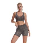 2 pcs surv�tement de sport pour femme ensembles soutien - gorge d�bardeur crop top taille haute shorts ...