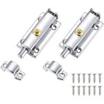 2 pcs verrou porte en acier inox loquets de porte + 12 vis loquet de verrouillage automatique targette ...