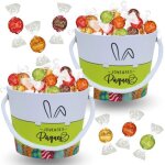 2 petits seaux de p�ques garnis de 20 lindor assortis (blanc pistache caramel lait orange double chocolat) ...