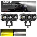 2 phares avant auxiliares led 12v 24v 30w 3000lm projecteur longue porte spot blanc + feu antibrouillard ...
