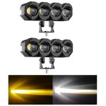 2 phares avant auxiliares led 12v 24v 40w 3000lm projecteur longue port�e spot blanc + feu antibrouillard ...