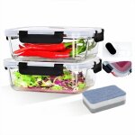 2 pi�ce 1040ml boites de conservation alimentaireboites en verre herm�tiques sans bpa