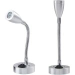 2 pièces 12v led spot lampe de lecture murale de chevet interrupteur réglable (argentlongue) 2 pièces 12v led spot lampe de lecture murale de chevet interrupteur réglable (argentlongue)