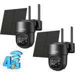 2 pi�ces 4g lte cam�ra surveillance solaire avec carte sim 2k hd 4g cam�ra ext�rieure sans fil inclinable ...