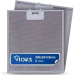 2 pi�ces 5 couches filtre pour hotte aspirantes 305 x 267 x 9 mm filtre de hotte universel en aluminium ...