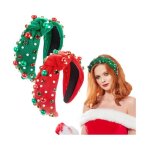 2 pi�ces bandeau noel avec strass et perles noeud serre tete noel femme accessoire cheveux noel cosplay ...