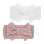 Bandeau bb fille - non spcifi - 2 pices - lastique - doux - design n?ud