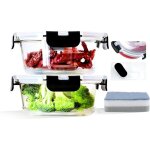 2 pices botes de conservation en verre avec couvercle 620mlpour aliments micro - ondes