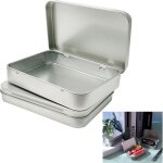 2 pi�ces - bo�te m�tallique avec couvercle - charni�re portable - bo�te de conservation alimentaire - ...