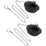 2 pièces bouchon de lavabo caoutchouc avec chaîne à billes en acier inoxydable pour Évier de cuisine ... 2 pièces bouchon de lavabo caoutchouc avec chaîne à billes en acier inoxydable pour Évier de cuisine ...