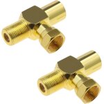2 pices connecteur adaptateur de sparateur de cble coaxial de type t / f pour antenne vido tv cble ...