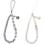 2 pi�ces cordon telephone portable en perles et en cristaux acrylique bijoux de telephone convient � ...