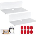 2 pi�ces etagere sans percer etagere murale blanche 23 cm �tag�re murale sans per�age pour chambre salon ...