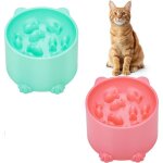 2 pices gamelle anti - glouton chat surleve - bol anti - vomissement facile  nettoyer avec tapis ...