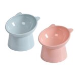 Gamelle sur�lev�e - handeiu - 2 pi�ces - anti - vomissements - plastique - rose