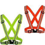 2 pices gilet rflchissant harnais fluo de scurit brassard rglable de haute visibilit pour vlo ...