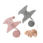 2 pièces harnais pour lapins nain laisse réglable pour lapins harnais et autres petits animaux(gris rose) ... 2 pièces harnais pour lapins nain laisse réglable pour lapins harnais et autres petits animaux(gris rose) ...