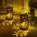 2 pi�ces lanterne solaire exterieurlampe solaire exterieur jardin en m�tal avec motif de hibou d�coup�lanterne ...