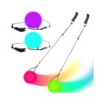 Balles lumineuses led - multicolore - kit de jonglage - corde rglable - pour enfants - 3 ans et plus ...