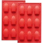 Moule à muffins - qjrrx - 2 pièces - silicone antiadhésif - 9 cavités - rouge Moule à muffins - qjrrx - 2 pièces - silicone antiadhésif - 9 cavités - rouge