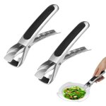 2 pi�ces pince attrape plat chaud antid�rapante pinces anti - br�lure en acier inoxydable pince air fryer ...