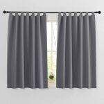 2 pices rideau occultant - gris rideaux a pattes pour cuisine chambre moderne isolants thermique l 100 ...