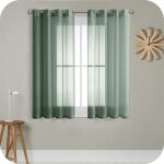 2 pice rideau voilage vert 140x160cm  oeillet semi - transparent en effet lin dcorations moderne chambre ...