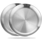 2 pièces rond plateau de service en acier inoxydable plat de barbecue pour cuisine salle à manger camping ... 2 pièces rond plateau de service en acier inoxydable plat de barbecue pour cuisine salle à manger camping ...