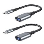 2 - piece silver - gray usb 3. 0 type c to 3. 1 adapter cable usb 3. 0 female to type - c data cable