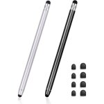 2 pi�ces stylet universel pour �crans tactiles stylet tactile capacitif 2 en 1 compatible avec smartphones ...