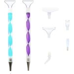 2 pices stylo de peinture diamantkit de stylo de diamond painting avec 12 ttes de stylo de forage diamant ...
