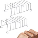 2 pi�ces supports � toast en acier inoxydable tranches porte pain argent� accessoires grille de refroidissemen ...